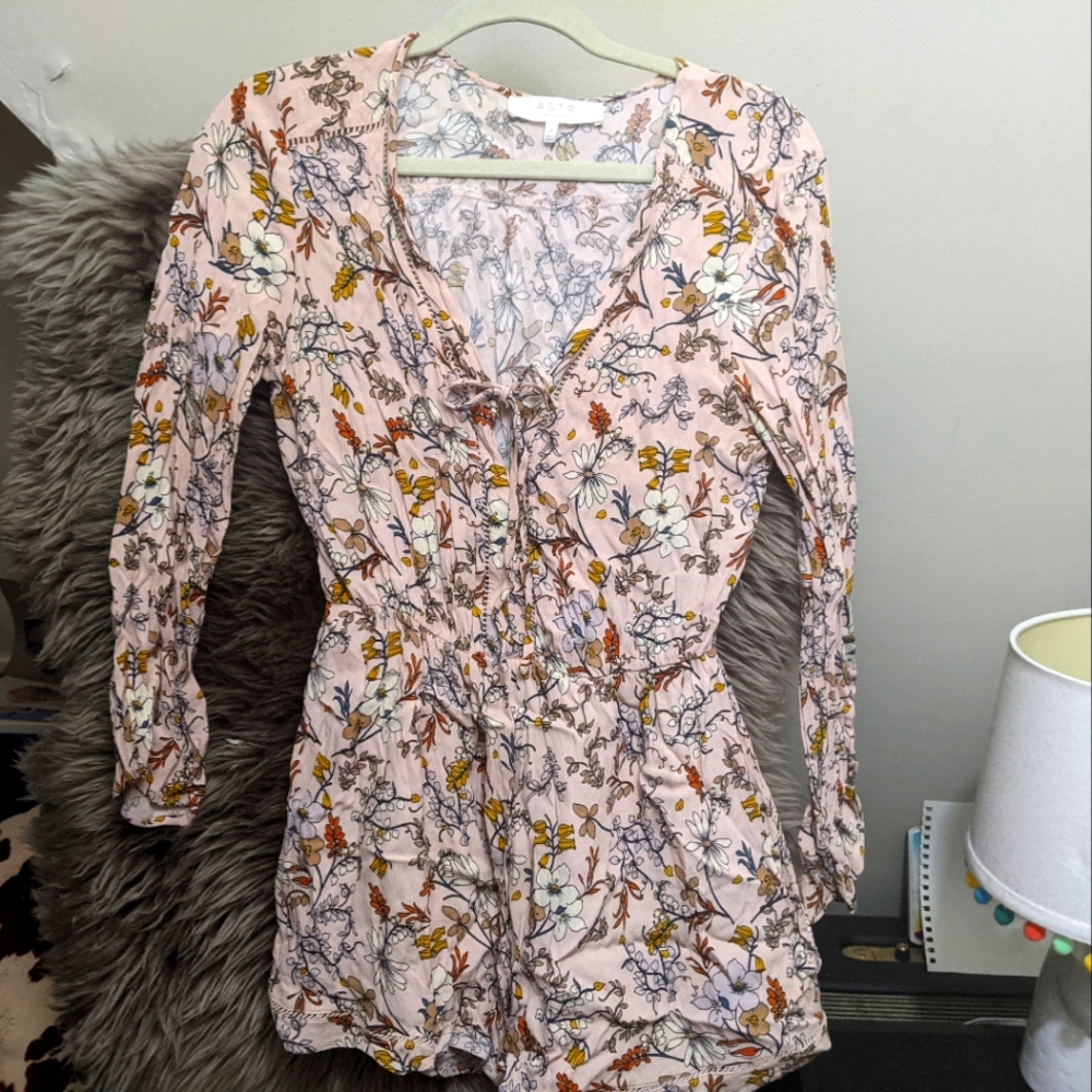 Astr the Label Pink Floral Romper, medium
